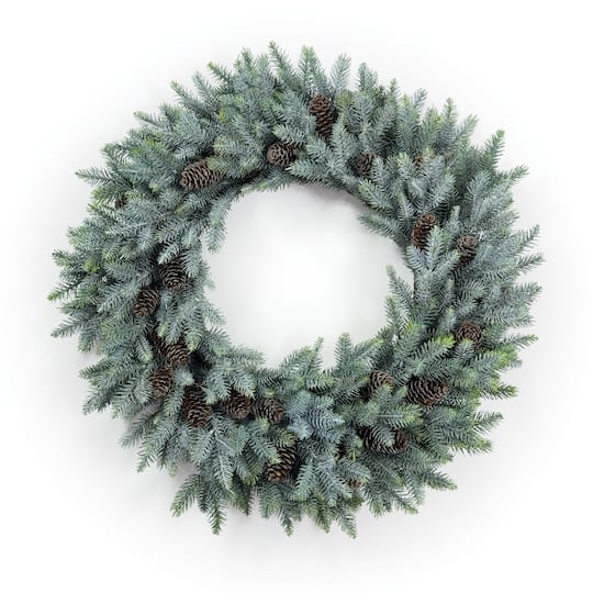 Melrose 24" Frosted Pine & Pinecone Wreath
